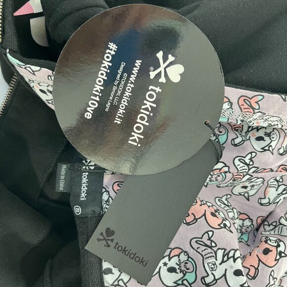 Super Rare Tokidoki 10 Year 2015 Mermicorno Buds Black Womens Small Hoodie New - Picture 8 of 12